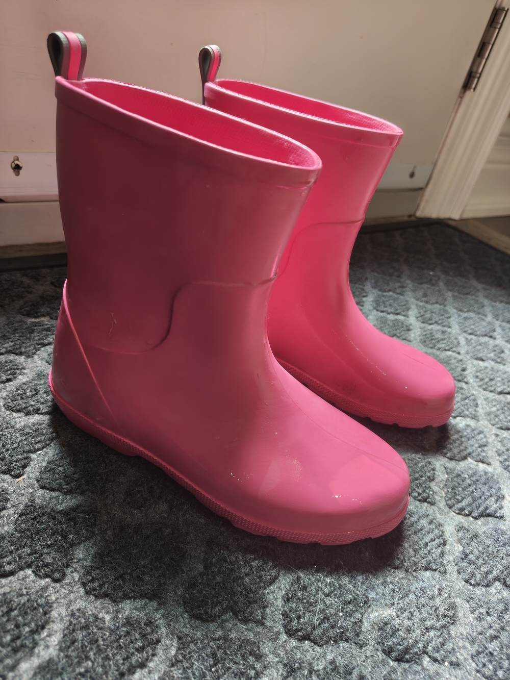 isotoner Bright Pink Kids Waterproof Rain Boots